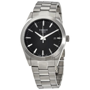 tissot gentleman quartz black dial men's watch t127.410.11.051.00