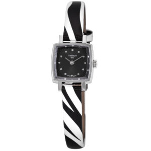 Home tissot lovely quartz diamond black dial ladies watch t058.109.17.056.00