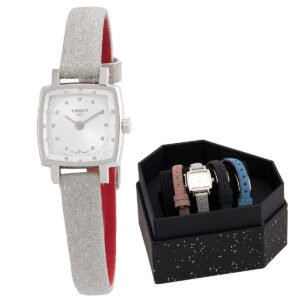 Home tissot lovely square festive kit quartz diamond silver dial ladies watch t0581091703602