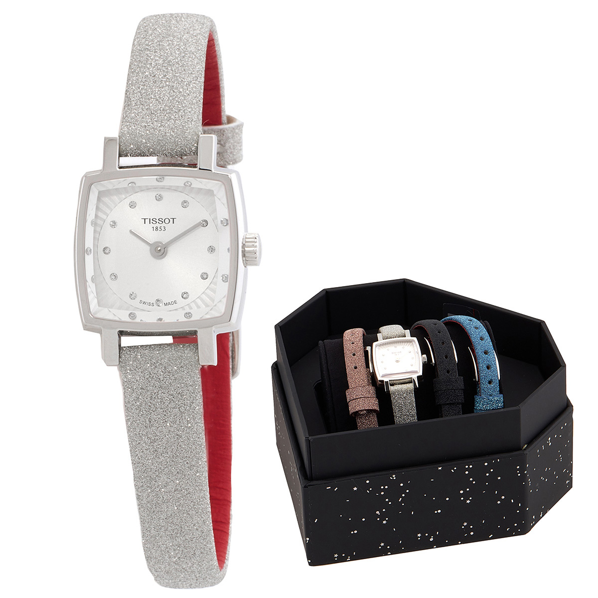 tissot lovely square festive kit quartz diamond silver dial ladies watch t0581091703602 tissot lovely square festive kit quartz diamond silver dial ladies watch t0581091703602