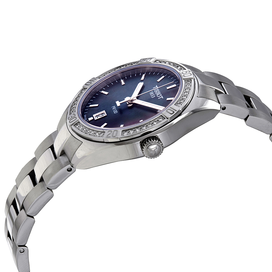 tissot pr 100 black mother of pearl dial ladies watch t101.910.61.121.00 tissot pr 100 black mother of pearl dial ladies watch t101.910.61.121.00