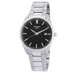 tissot pr 100 quartz black dial men's watch t1504101105100