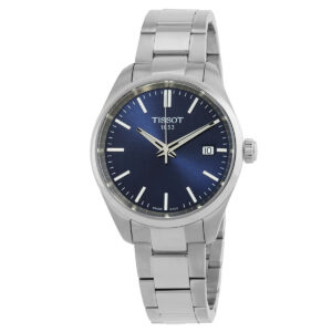 tissot pr 100 quartz blue dial ladies watch t1502101104100