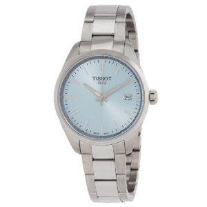 tissot pr 100 quartz ice blue dial ladies watch t1502101135100
