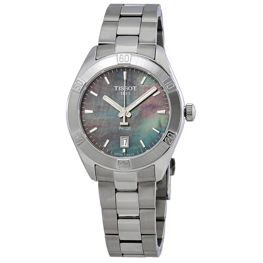 tissot pr 100 sport chic black mother of pearl dial ladies watch t101.910.11.121.00 tissot pr 100 sport chic black mother of pearl dial ladies watch t101.910.11.121.00