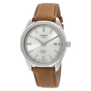 tissot prc 100 quartz solar powered silver dial watch t1514221603100