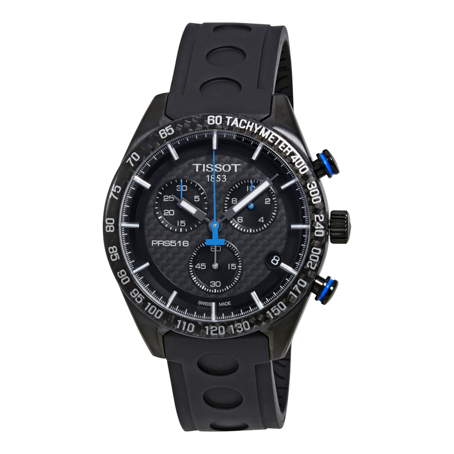 tissot prs 516 chronograph black carbon dial men's watch t1004173720100 tissot prs 516 chronograph black carbon dial men's watch t1004173720100