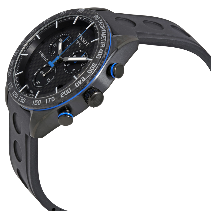 tissot prs 516 chronograph black carbon dial men's watch t1004173720100 tissot prs 516 chronograph black carbon dial men's watch t1004173720100