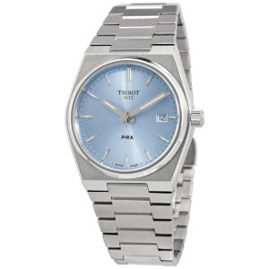 tissot prx 35 quartz blue dial ladies watch t1372101135100