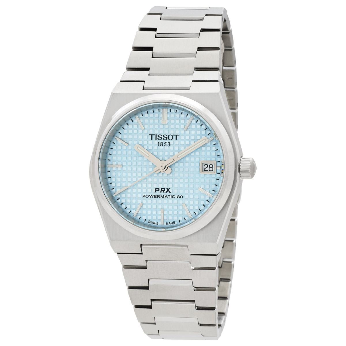 tissot prx powermatic 80 automatic ice blue dial ladies watch t1372071135100 tissot prx powermatic 80 automatic ice blue dial ladies watch t1372071135100