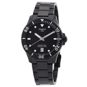 Витрина tissot seastar 1000 quartz black dial men's watch t1204103305100