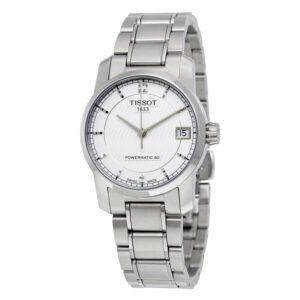 tissot t classic titanium automatic silver dial ladies watch t0872074403700