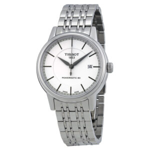 tissot t classic powermatic automatic white dial men's watch t0854071101100