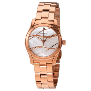 tissot t wave mother of pearl diamond dial ladies watch t112.210.33.111.00