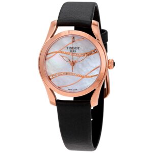 tissot t wave white mother of pearl diamond dial ladies watch t112.210.36.111.00