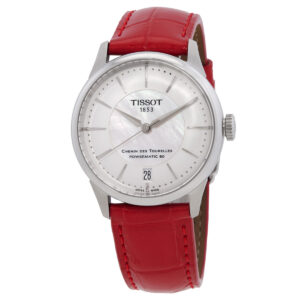 tissot t classic automatic white mother of pearl dial ladies watch t1392071611100