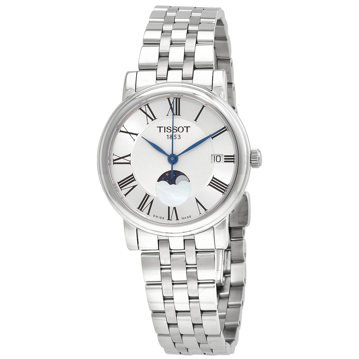 tissot t classic quartz carson premium lady moonphase watch t1222231103300 tissot t classic quartz carson premium lady moonphase watch t1222231103300