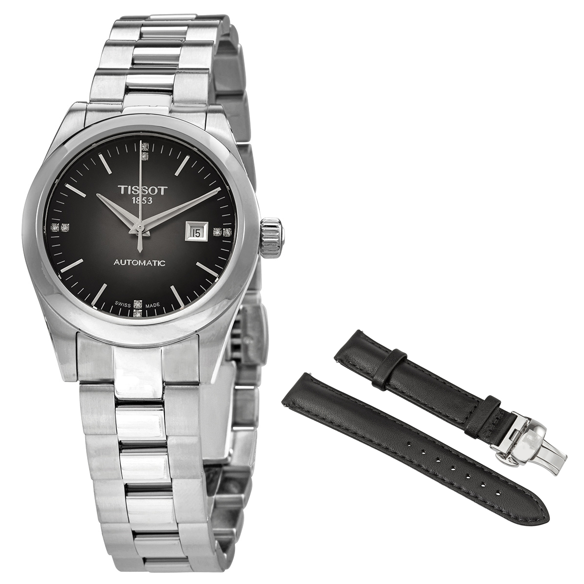 tissot t my lady automatic diamond anthracite dial ladies watch t132.007.11.066.00 tissot t my lady automatic diamond anthracite dial ladies watch t132.007.11.066.00