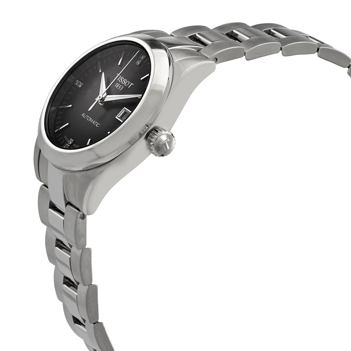 tissot t my lady automatic diamond anthracite dial ladies watch t132.007.11.066.00 tissot t my lady automatic diamond anthracite dial ladies watch t132.007.11.066.00