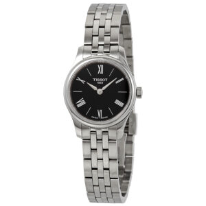 tissot tradition black dial stainless steel ladies watch t063.009.11.058.00