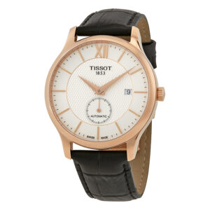Витрина tissot tradition silver dial men's black leather watch t063.428.36.038.00