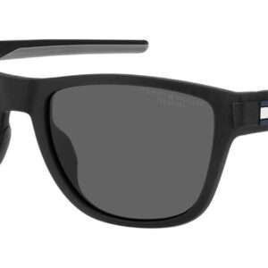 tommy hilfiger polarized grey rectangular men's sunglasses th 1951/s 0003/m9 55