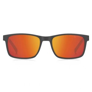 tommy hilfiger red multilayer square men's sunglasses th 2089/s 0fre/1z 56