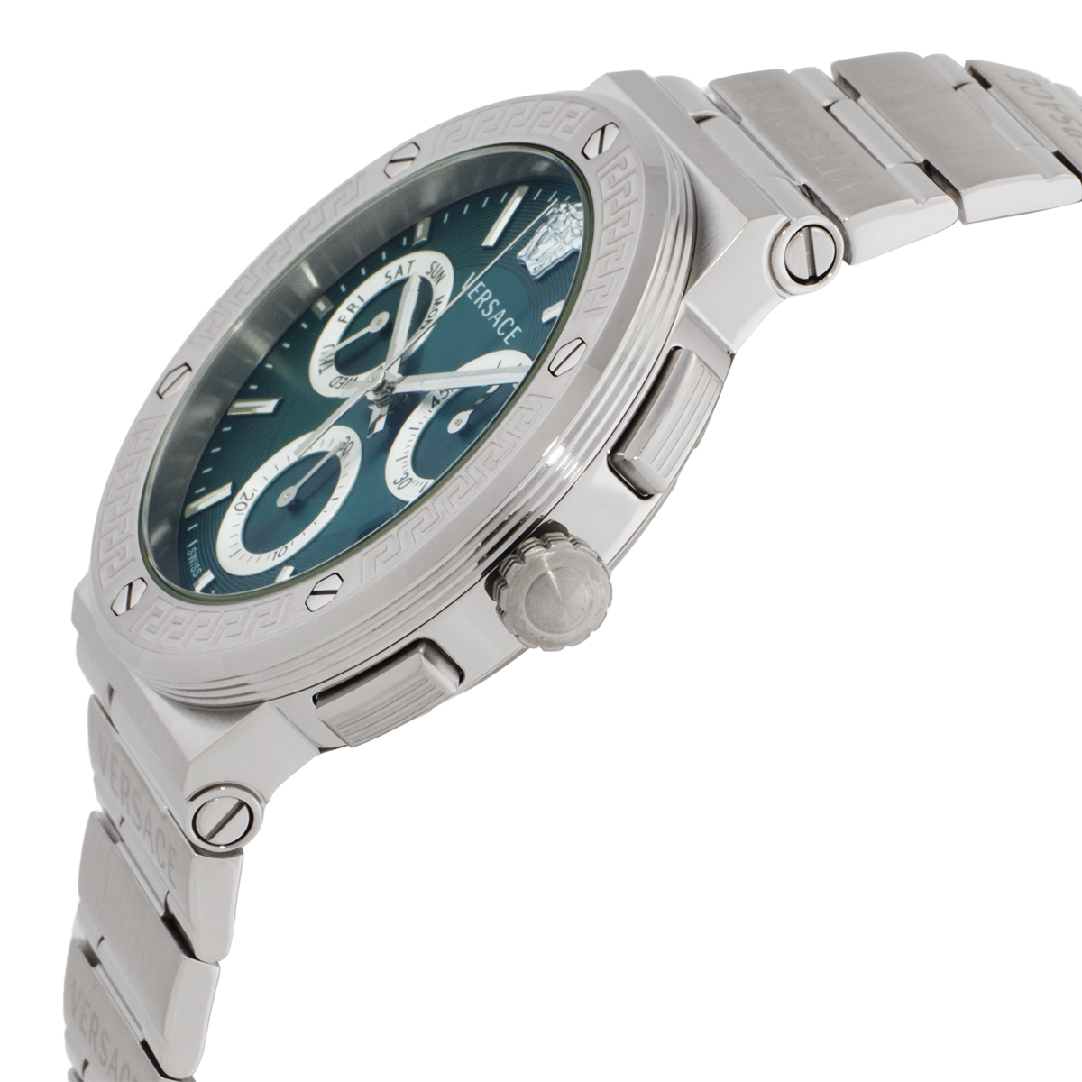 versace chronograph quartz green dial men's watch vez900121 versace chronograph quartz green dial men's watch vez900121