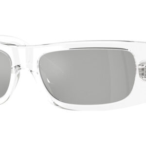 versace clear mirror silver wrap men's sunglasses ve4481 148/8v 54