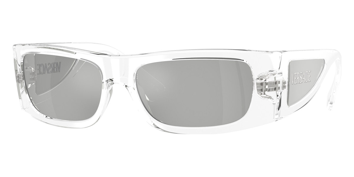 versace clear mirror silver wrap men's sunglasses ve4481 148/8v 54 versace clear mirror silver wrap men's sunglasses ve4481 148/8v 54