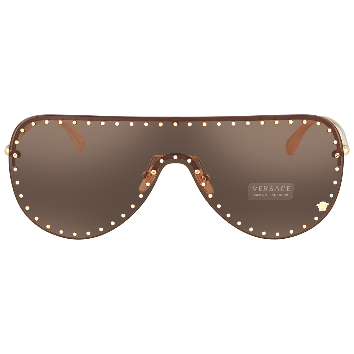 versace dark brown shield ladies sunglasses ve2230b 125273 45 versace dark brown shield ladies sunglasses ve2230b 125273 45