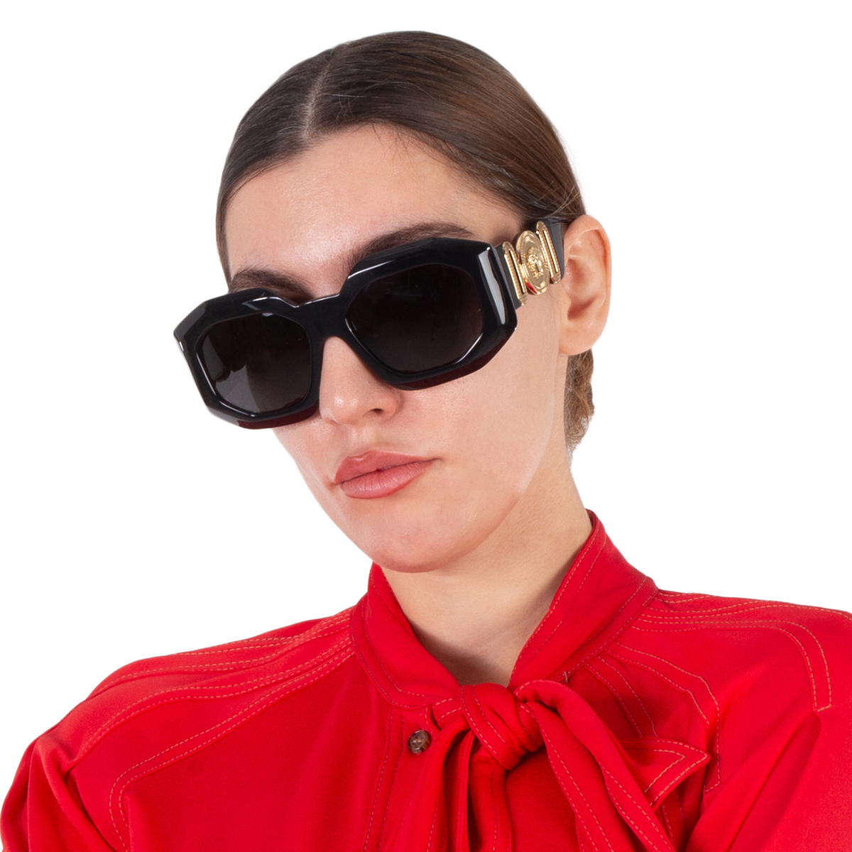 versace dark gray irregular ladies sunglasses ve4424u gb1/8756 versace dark gray irregular ladies sunglasses ve4424u gb1/8756