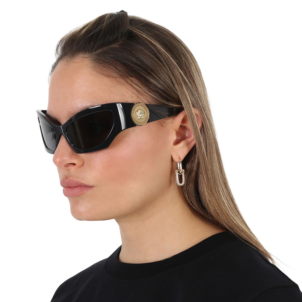 versace dark grey cat eye ladies sunglasses ve4450 gb1/87 60 versace dark grey cat eye ladies sunglasses ve4450 gb1/87 60