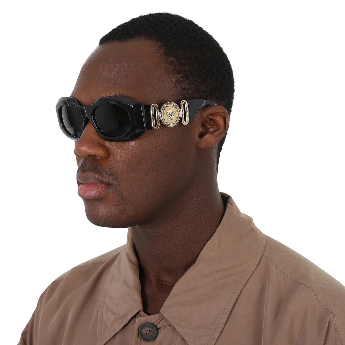 versace dark grey irregular men's sunglasses ve4425u gb1/87 53 versace dark grey irregular men's sunglasses ve4425u gb1/87 53
