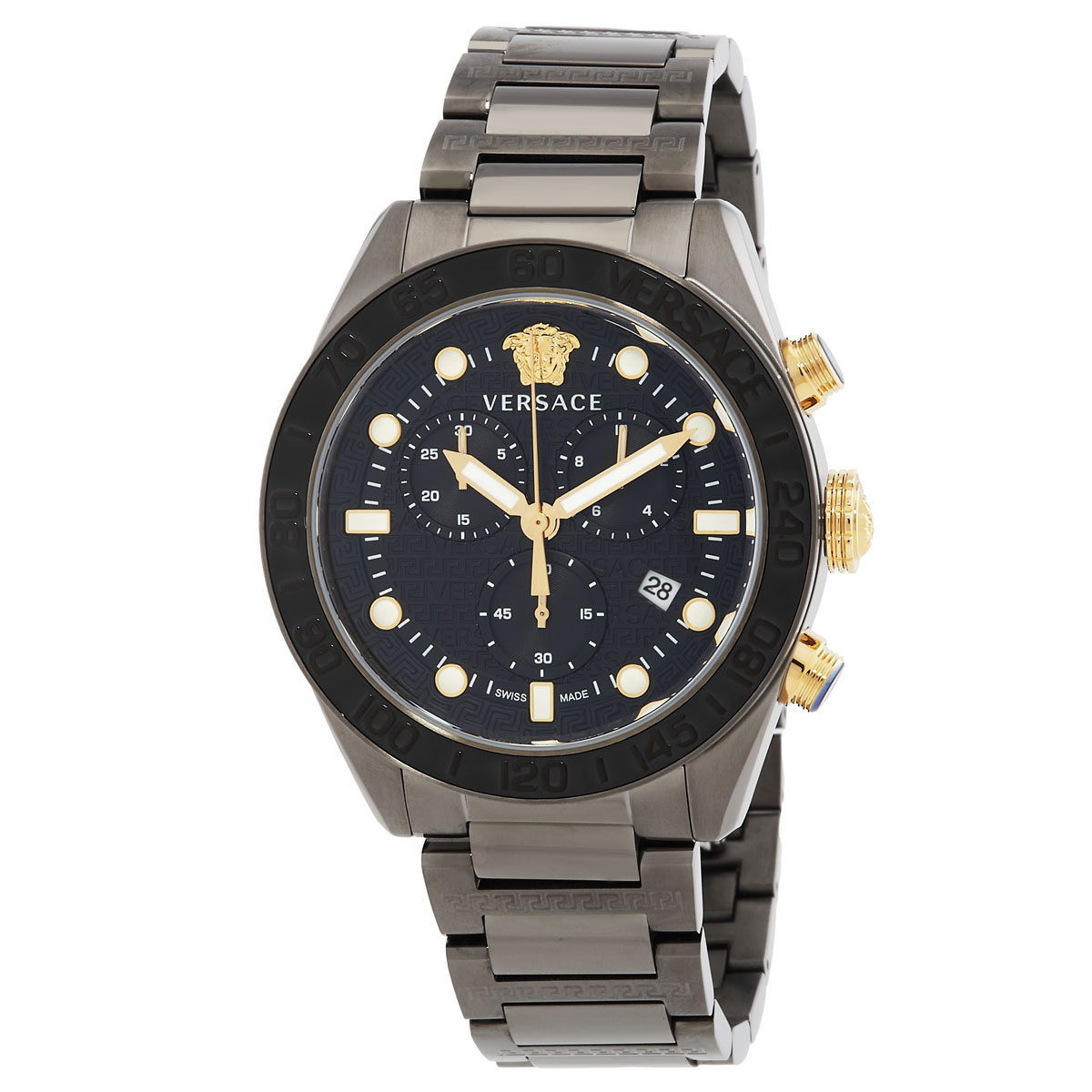 versace greca dome chronograph quartz black dial men's watch ve6k00623 versace greca dome chronograph quartz black dial men's watch ve6k00623