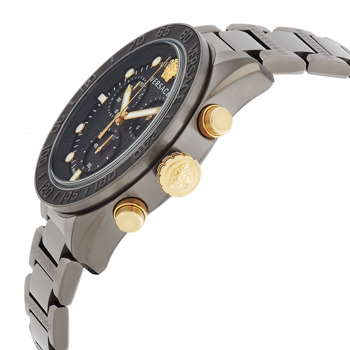 versace greca dome chronograph quartz black dial men's watch ve6k00623 versace greca dome chronograph quartz black dial men's watch ve6k00623