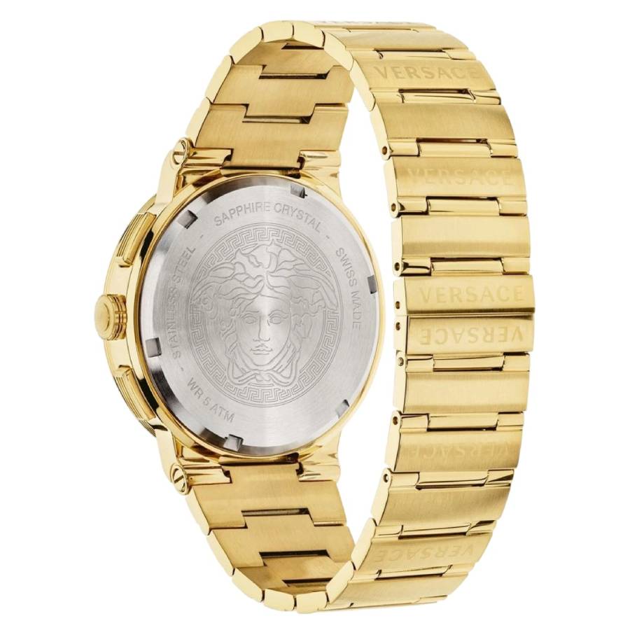 versace greca logo chronograph quartz black dial men's watch vez900421 versace greca logo chronograph quartz black dial men's watch vez900421