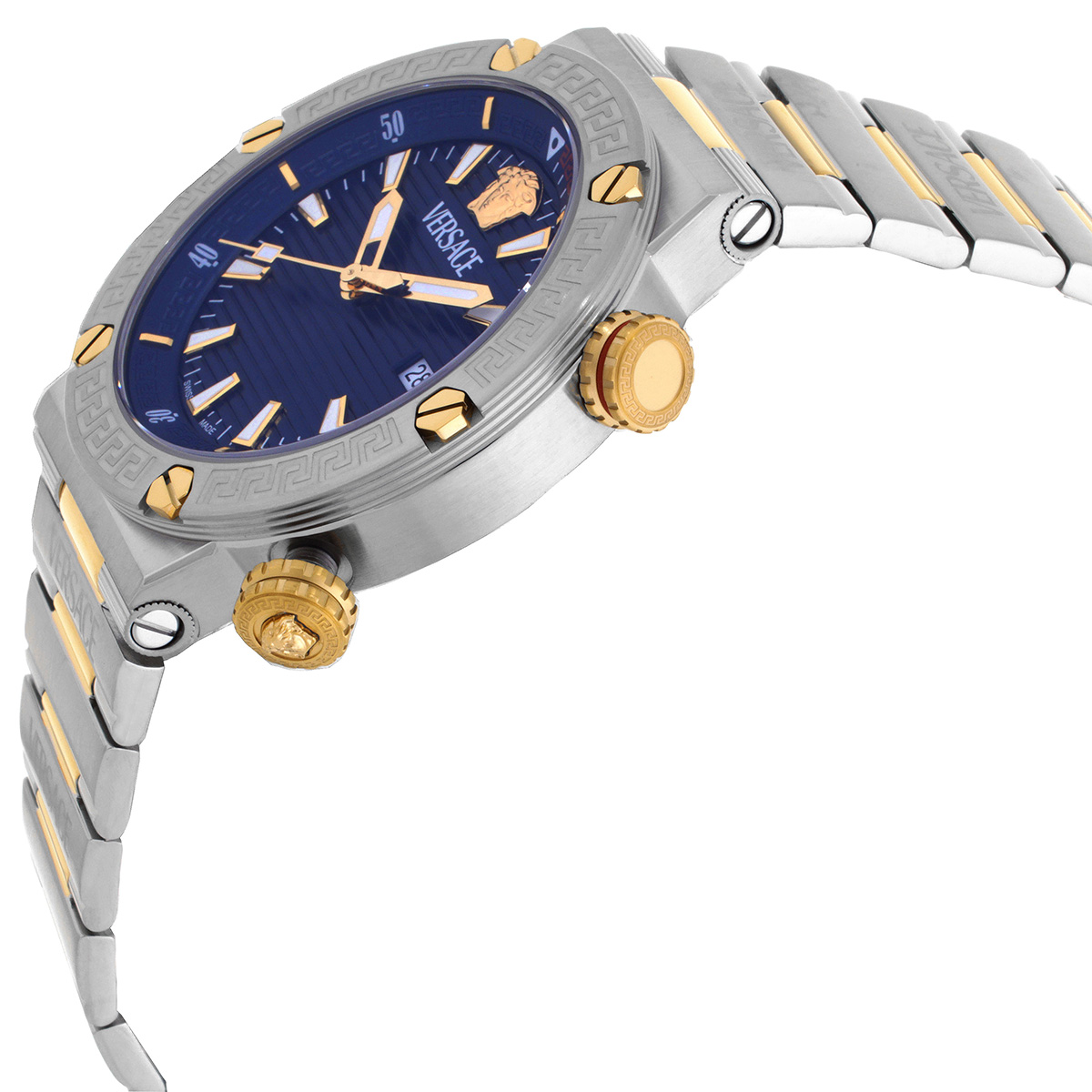 versace greca logo quartz blue dial men's watch ve8g00424 versace greca logo quartz blue dial men's watch ve8g00424