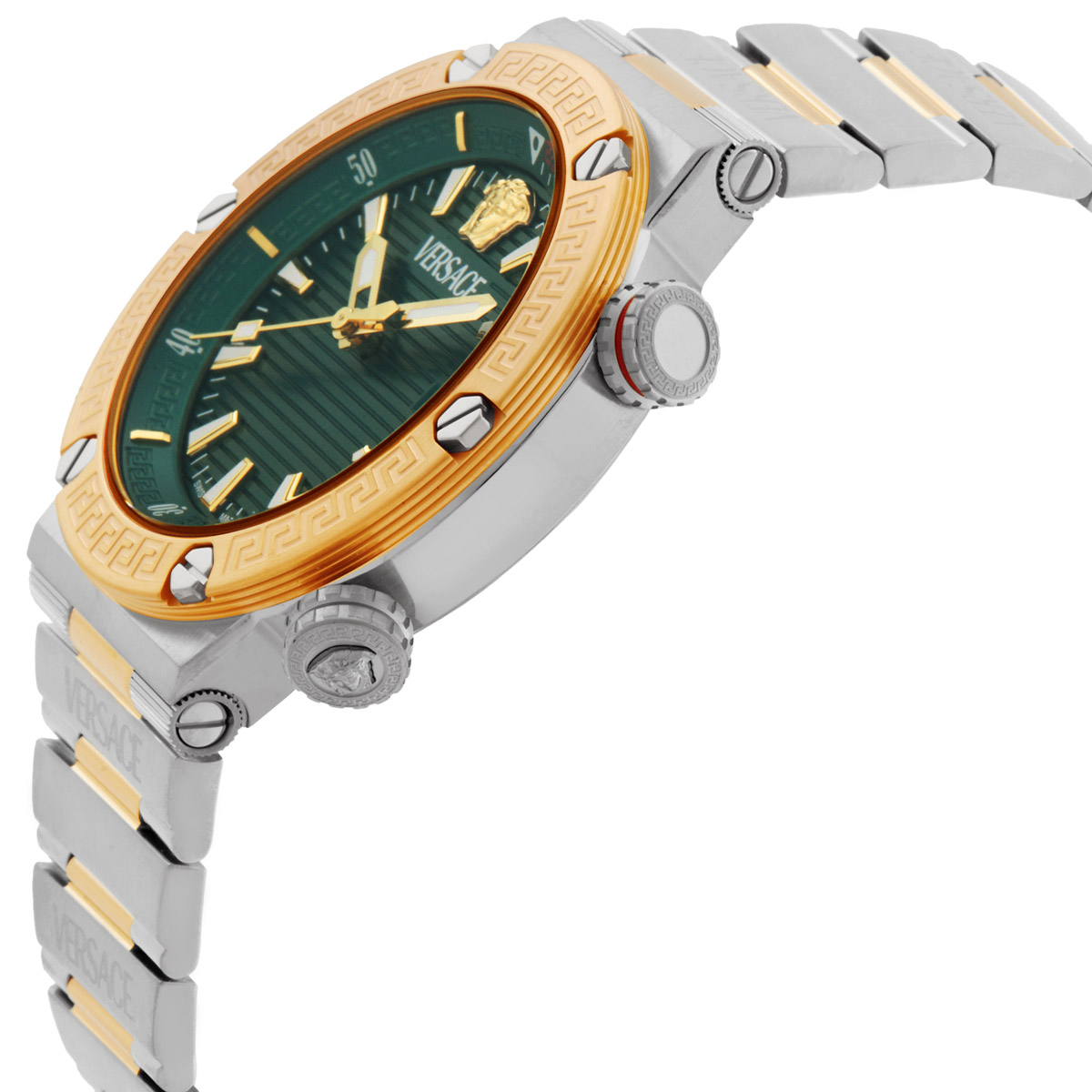 versace greca logo quartz green dial men's watch ve8g00524 versace greca logo quartz green dial men's watch ve8g00524