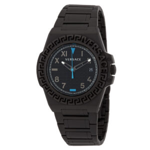 Витрина versace greca reaction quartz black dial men's watch ve3i00622
