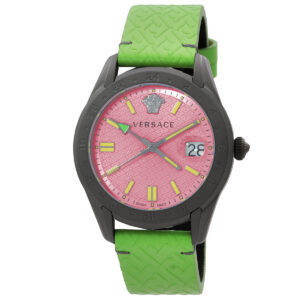 Витрина versace greca time gmt quartz pink dial men's watch ve7c00323