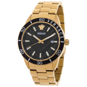 versace greca urban quartz black dial men's watch veyca0724