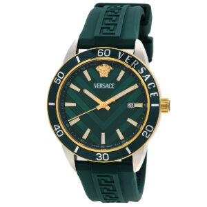 Витрина versace greca urban quartz green dial men's watch veyca0124