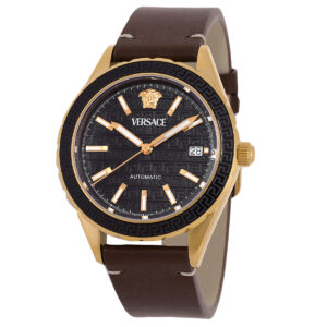 versace hellenyium automatic black dial men's watch veqca0224