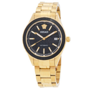 versace hellenyium automatic black dial men's watch veqca0624