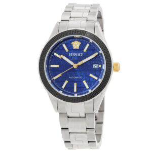versace hellenyium automatic blue dial men's watch veqca0424
