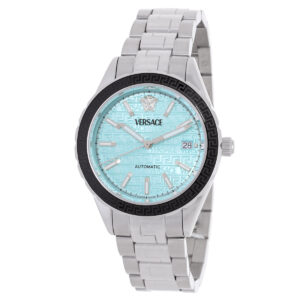 Витрина versace hellenyium automatic turquoise dial men's watch veqca0324