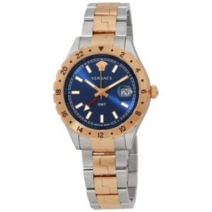 versace hellenyium gmt blue dial men's watch v11060017