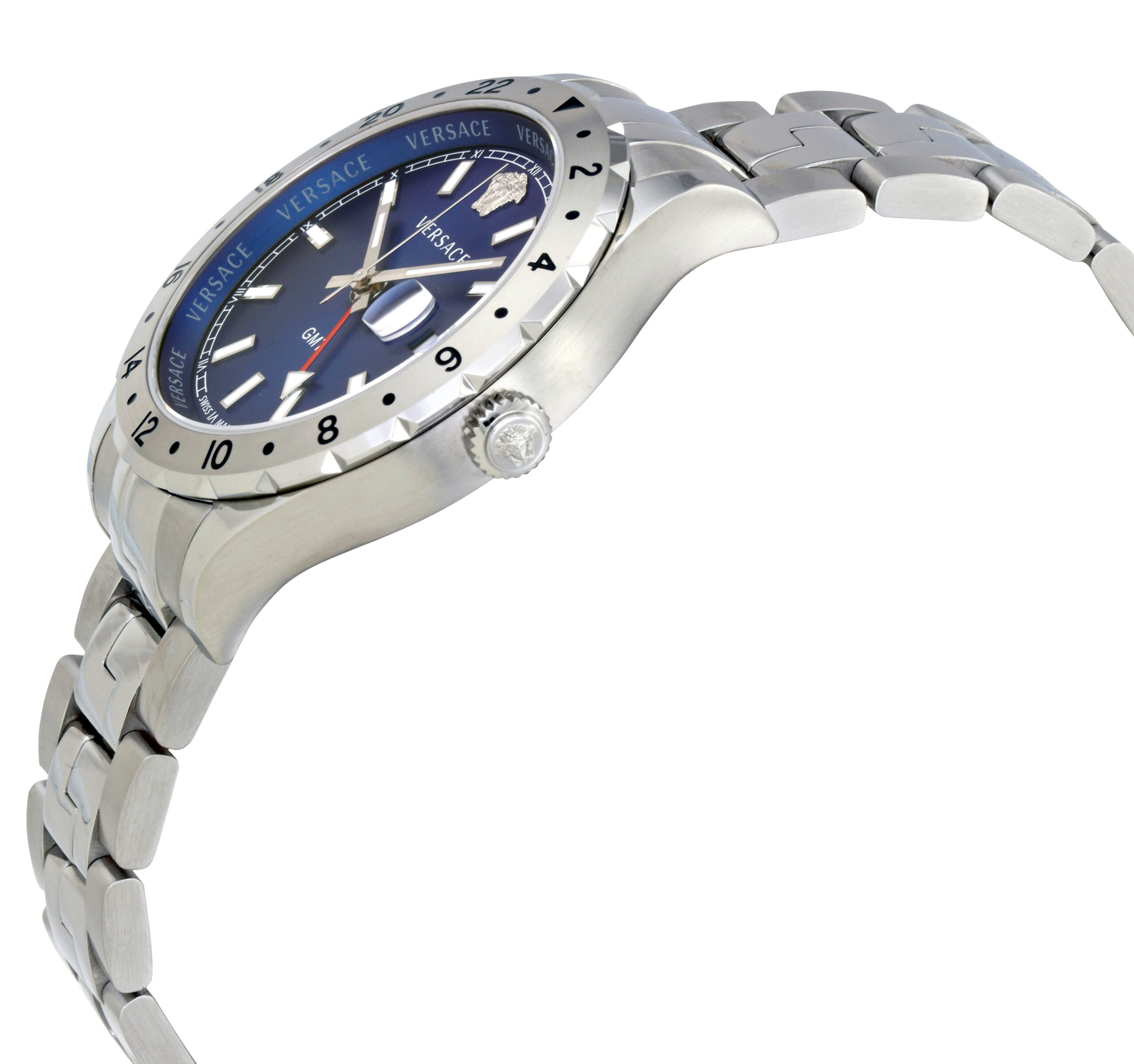 versace hellenyium gmt blue dial men's watch v1101 0015 versace hellenyium gmt blue dial men's watch v1101 0015