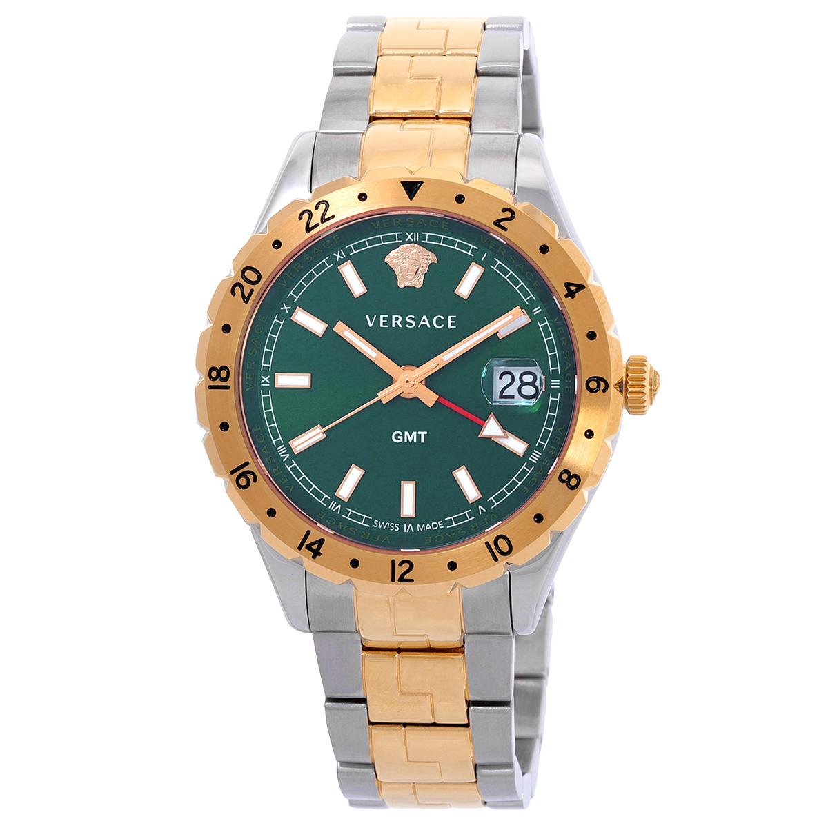versace hellenyium gmt quartz green dial men's watch v11050016 versace hellenyium gmt quartz green dial men's watch v11050016